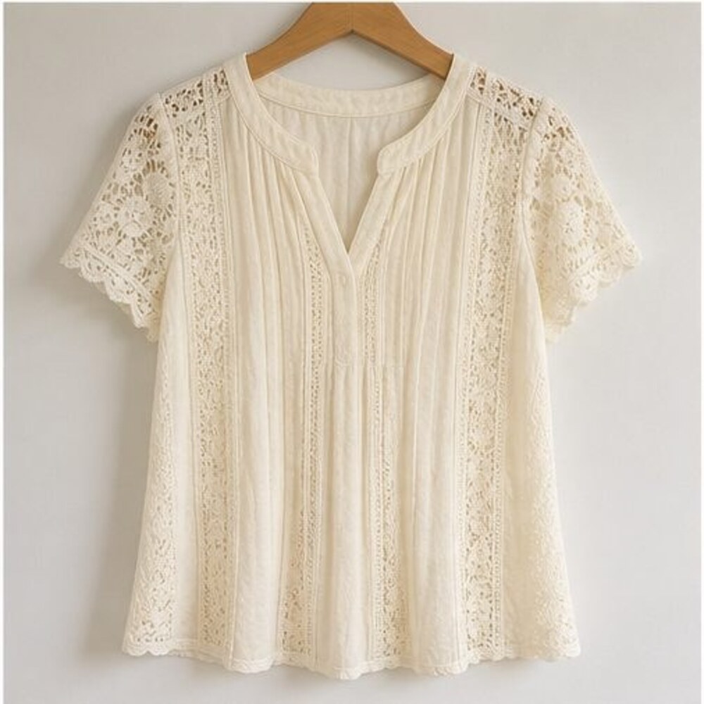 Cream Peplum Top